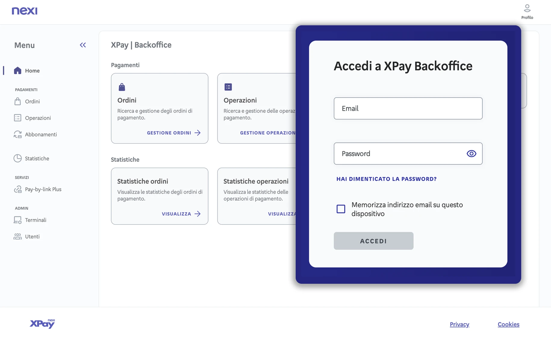Login XPay Classic