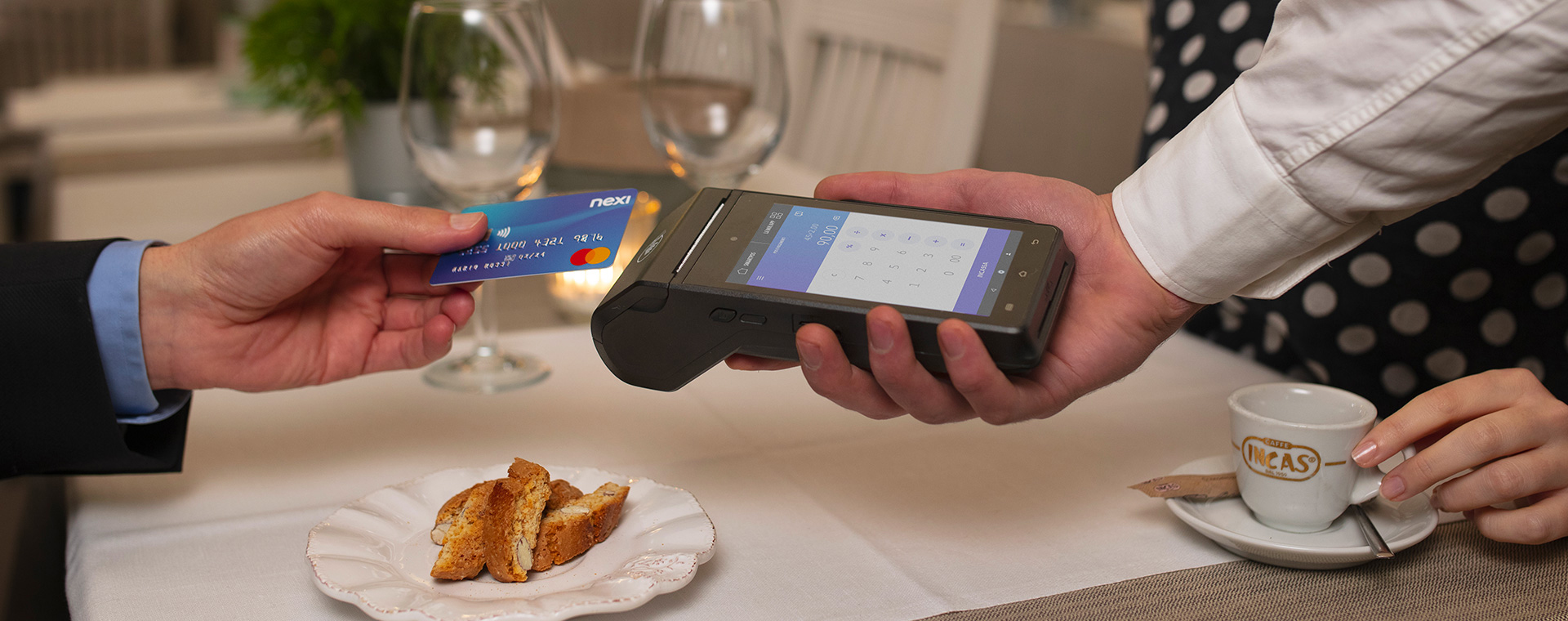 Pagamento contactless su SmartPOS mini Nexi con stampante